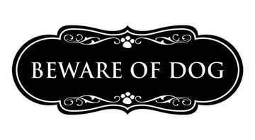 Beware of Dog Wall or Door Sign, Designer Paws Shape